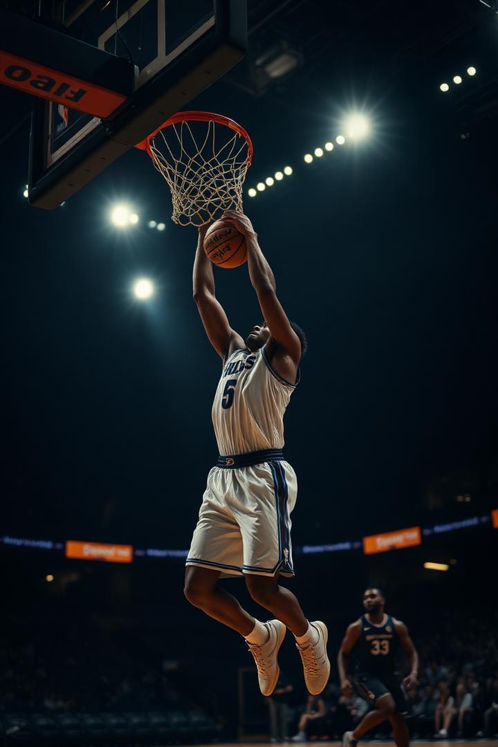 Celebrating after a dunk